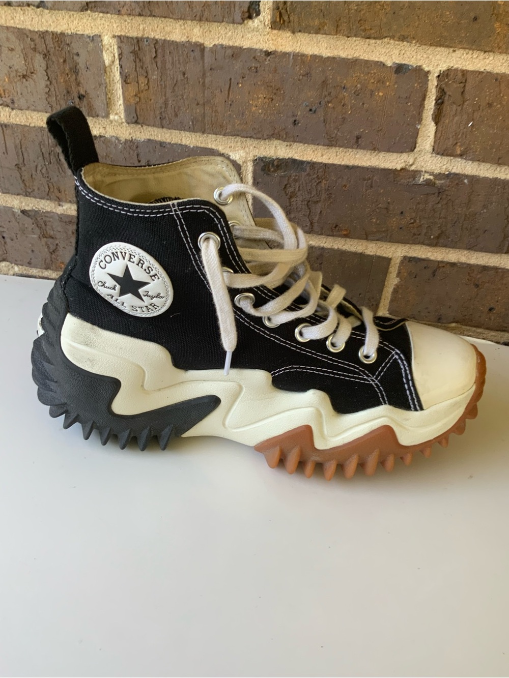 Converse Black White & Brown Kids High-Top Platform Sneaker